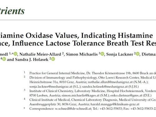 Serum Diamine Oxidase Values, Indicating Histamine Intolerance, Influence Lactose Tolerance